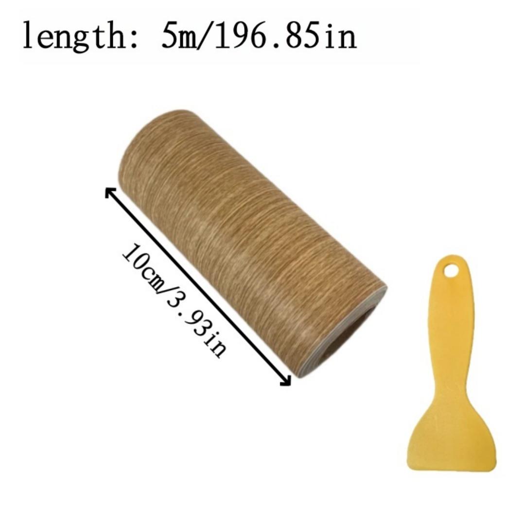 

1 Roll 10cmx5m Thickened Wood Grain Skirting Line Wall Sticker, Self-Adhesive Living Room Bedroom Wall Corner Decoration 5mx10cm
