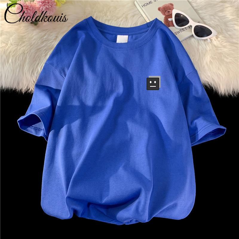 T-shirt Men's Short Sleeved New Loose Casual Korean Trendy Clothes Men's Printed Round Neck Pattern Fashionable