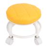 Low Roller Seat PU Leather Low Stool Mute Wheel Swivel Low Height Round Roller Chair for Home