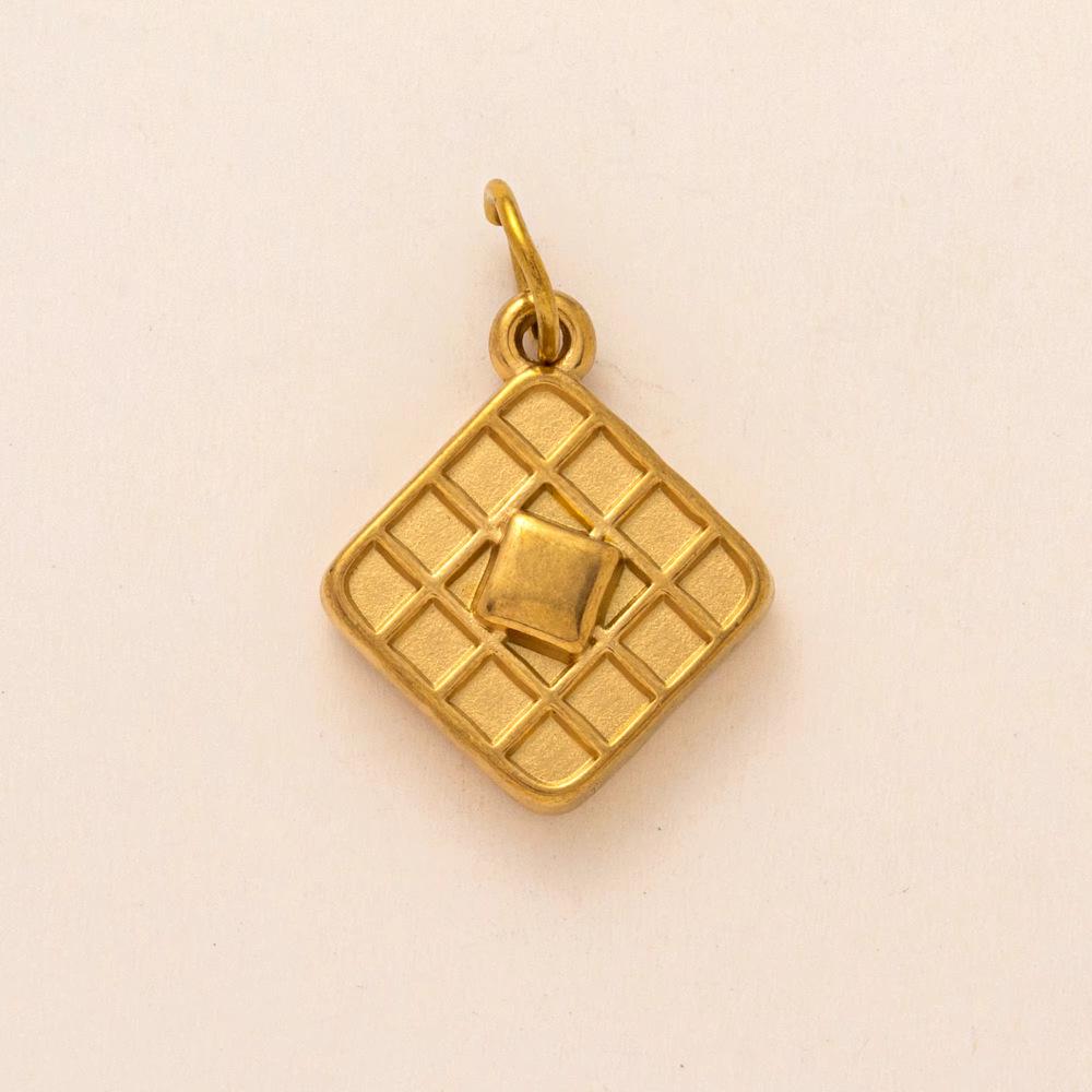 18K Gold Retention Stainless Steel Mushroom Pendant for DIY Accessories