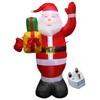 LED Inflatable Cute Air Blown Up Toy Illuminated Santa Claus Ornament Lighted Giant Model Ornament for Xmas Garden Party Decor