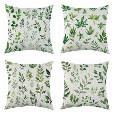 New Fresh Plant Leaf Series Pillowcase for Holiday Decoration and Car Cushion Cover