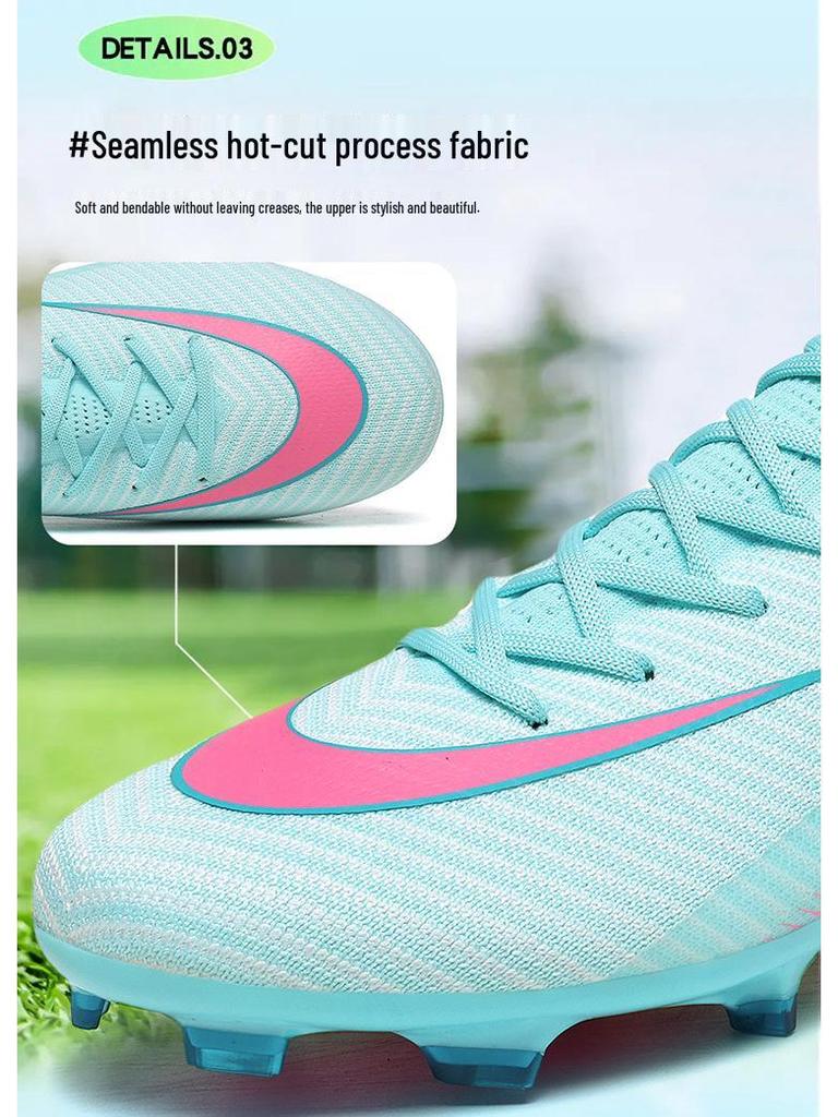 Messi Grenzüberschreitende Nahtlose Lange Stollen Fußballschuhe für Herren, Damen & Kinder - Niedrig geschnittene Trainingsschuhe für Kunstrasen
