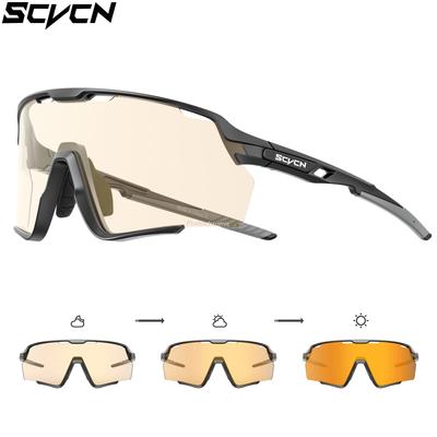 SCVCN Cycling Glasses Photochromic Bike Cycling Sunglasses UV400 Sports Eyewear Outdoor Bicycle Golf Driving Fishing Equipment