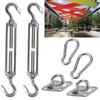 44 Pcs Shade Sail Hardware Kit for Four-Corner Sun Shades Outdoor Patio Canopy Accessories Set