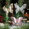 3 Pcs Glitter Sequins Butterfly Ornament Artificial Butterfly Christmas Decoration with Clips for Christmas Tree Wreath Holiday Decoration