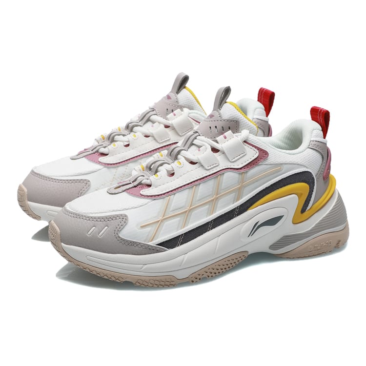 Li Ning Casual Shoes Women's Low Top White/Gray/Yellow AGCR014-2