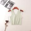 American Fashion Brand Double V Neck Rib Camisole Summer Sleeveless Fashion Fashion Solid Color Outerwear Knitting Tops