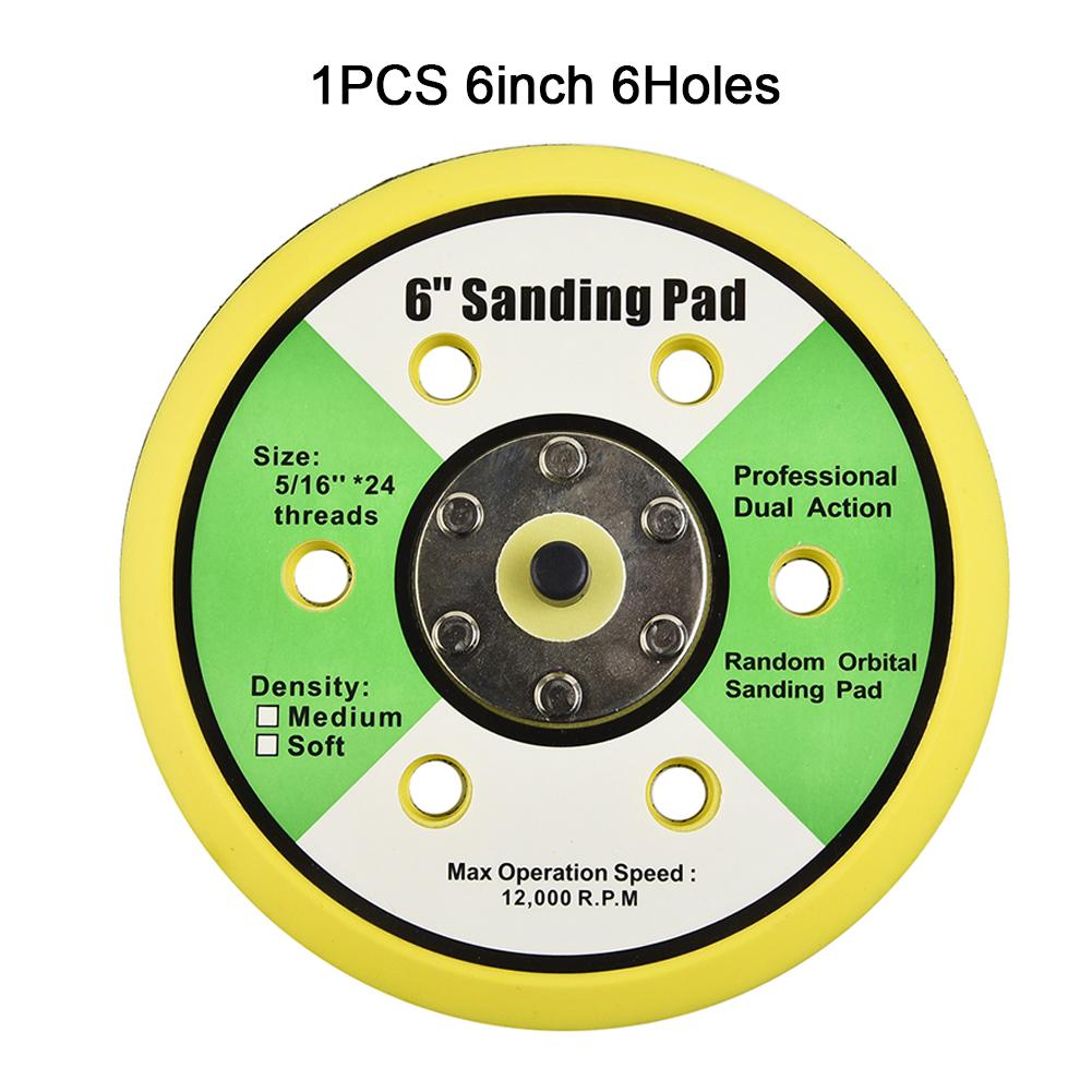 6 Inch Sanding Pad with 5/16 24 Male Thread Suitable for Orbital For Sanders Including DA Style Featuring Dust Extraction Holes
