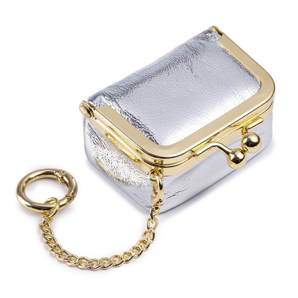 Exquisite Leather Jewelry Storage Box Pure Color Luxury Earring Necklace Wallet Clasp Closure Small Size Mini Coin Purse Women