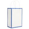 10pcs Shopping Packaging Paper Bag Portable Kraft Paper Gift Bag White Blue Edge