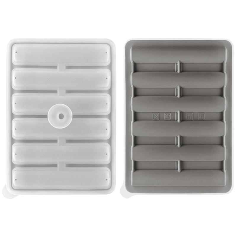 2Pcs Food Grade Silicone Ices Cube Tray Long Cylinders Ices Cube Mold Reusable Ices Maker for Soup Freezers Wine Juice