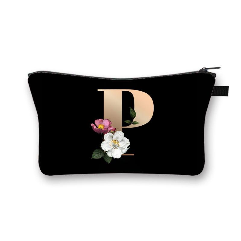 Alphabet Printed Change Bag Multifunctional Travel Storage Bag Elementary School Polyester Stationery Zipper Pencil Bag