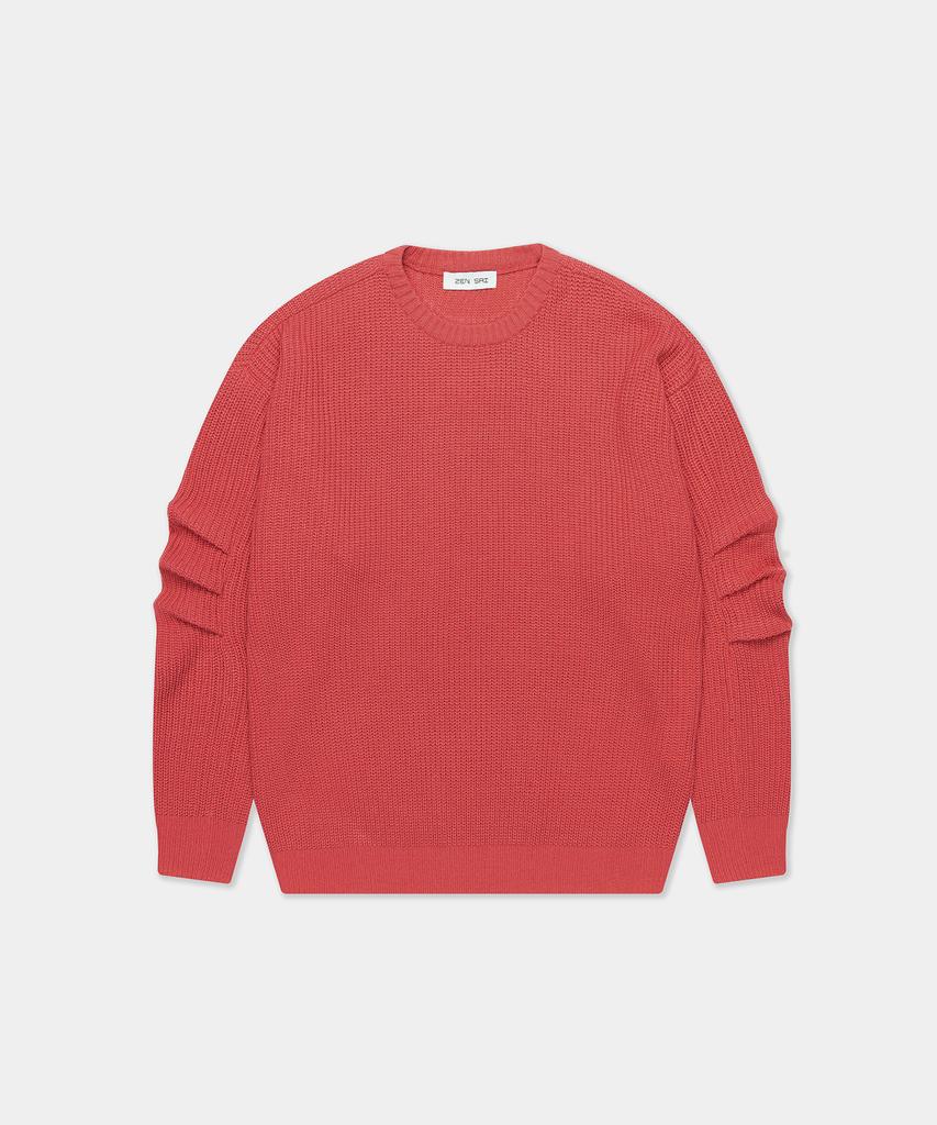 ZENSAI Oversized Crew Neck Knit Pink