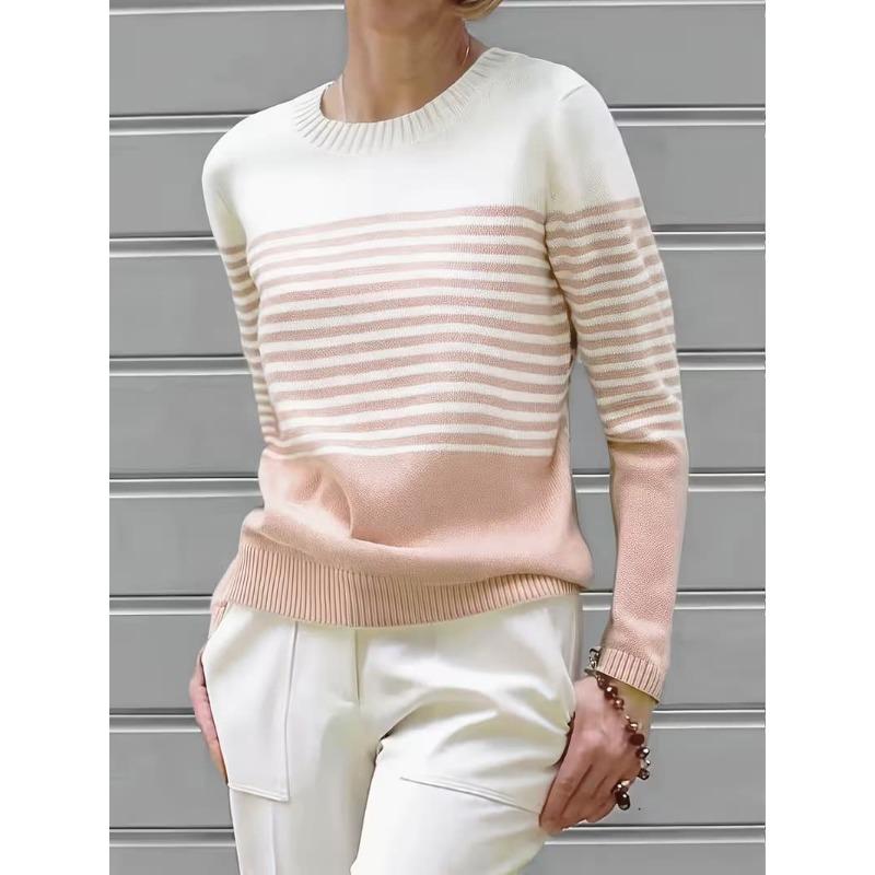3D Lightweight Casual Crew Neck Long Sleeve Sweater, Young Fashion Trendy Relaxed-Fit Knit Top