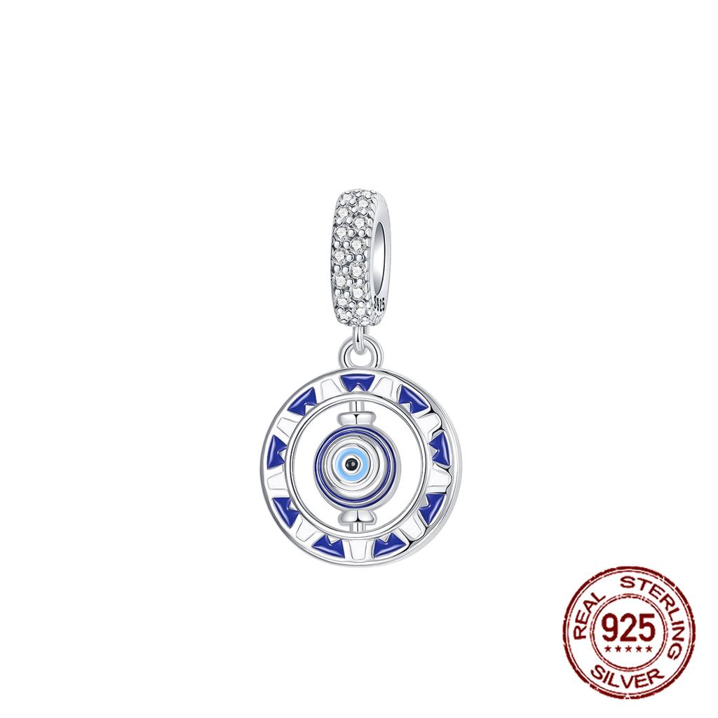 Copper Metal Evil Eye Dangle Charm Bead Component Lucky Symbol Designs Pendant Bead Component Compatible With Bracelet High Quality Fine Jewelry