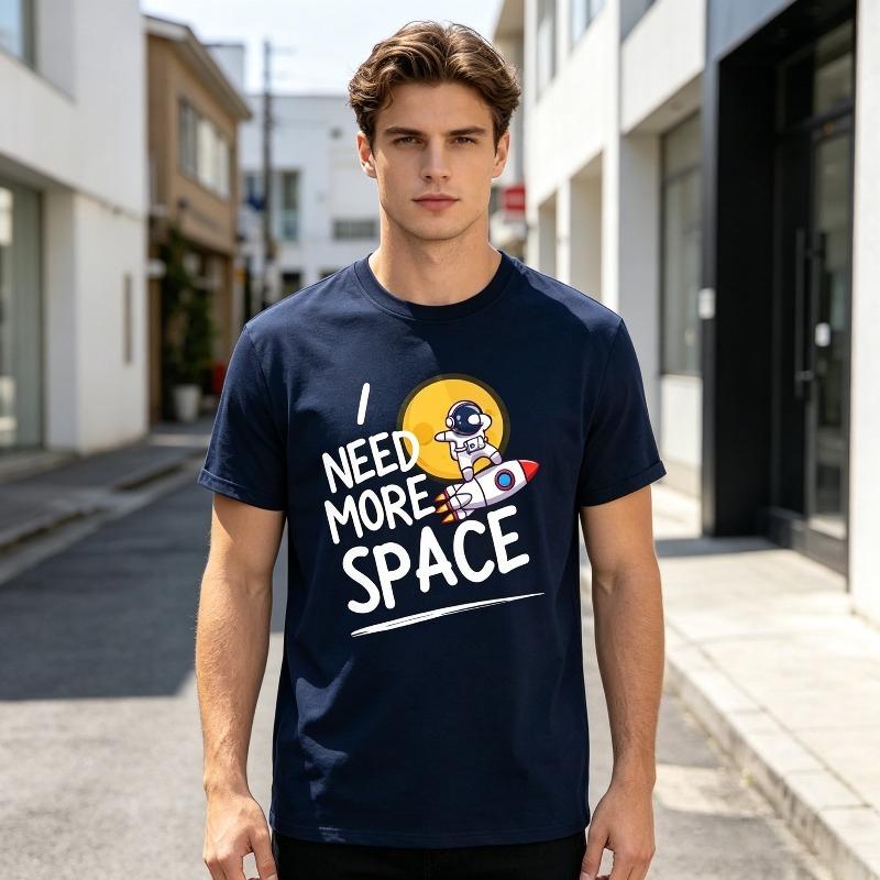 I Need More Space Graphic Tee Unisex Unisex Funny Astronaut TShirt Casual Cotton Short Sleeve Top