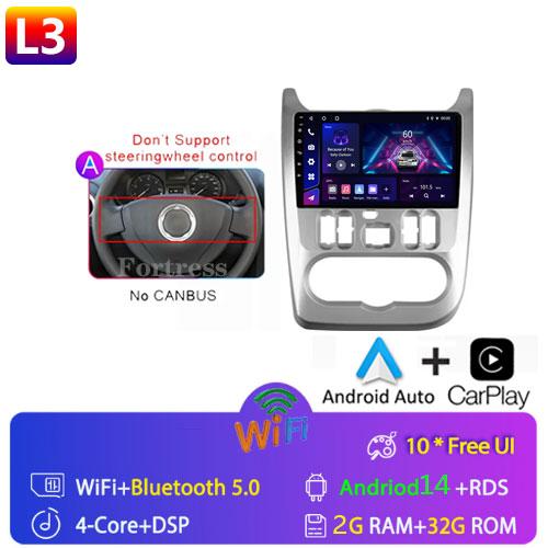 Android 13 2 din Radio Car Multimedia autoradio Pentru Renault Logan 1 Sandero 2009-2015 Dacia Duster Carplay 4G GPS 2din fără DVD