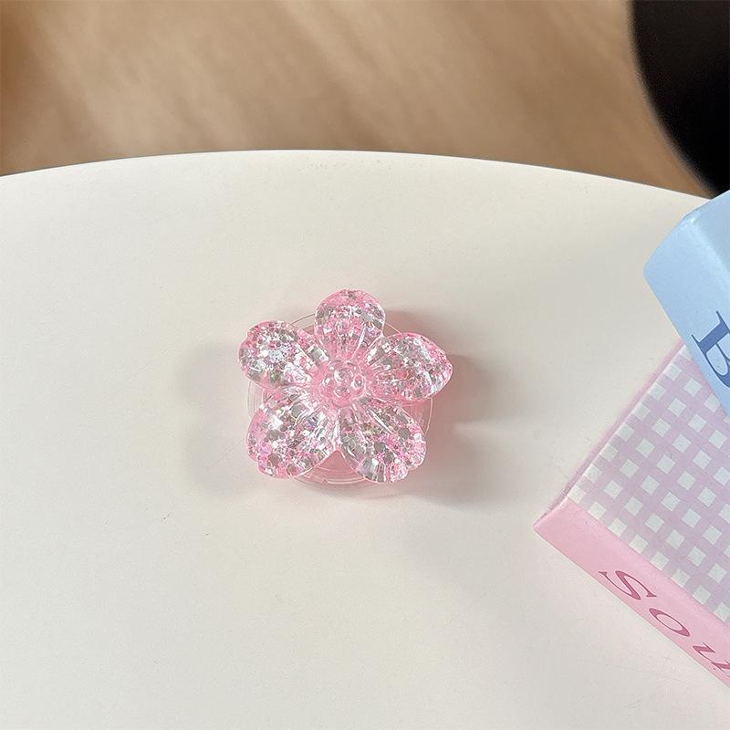 Magnetic Sequin Flower Phone Holder and Retractable Finger Ring Gift for Girls.