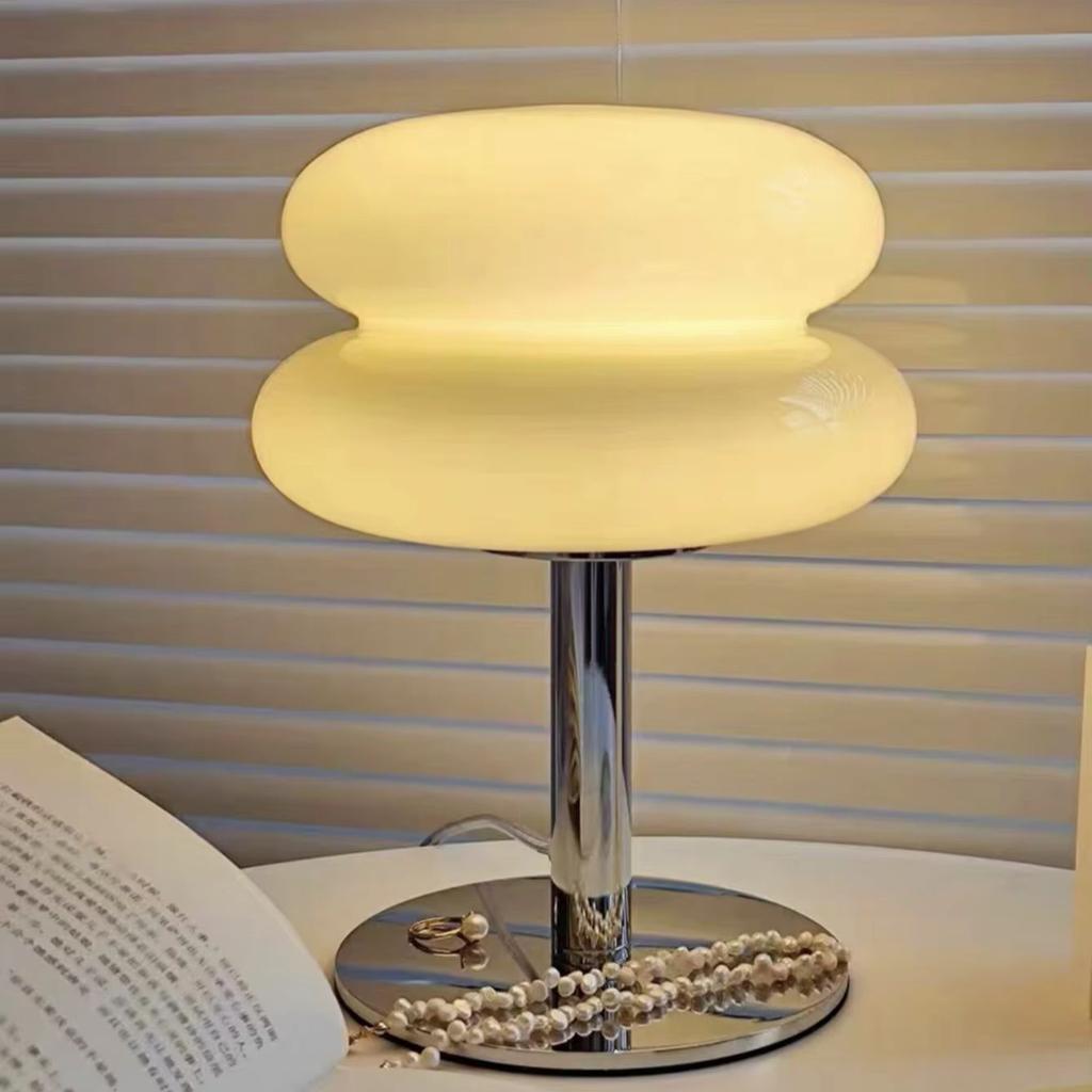 Macaron Glass Table Lamp Trichromatic Dimming Living Room Atmosphere Lamps Eye Protection Night Light Girl Bedroom Bedside Deco