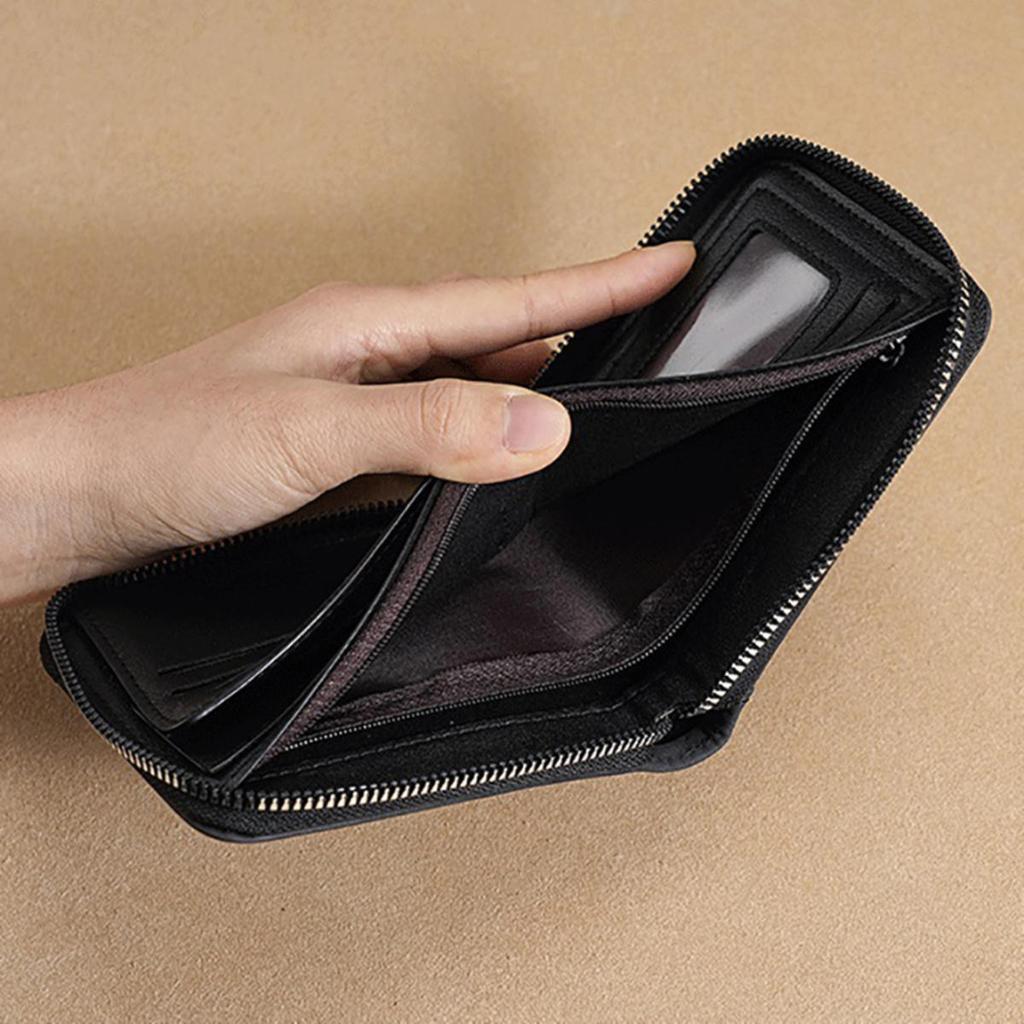 Large Capacity Men Wallets Short Card Bags Zipper Male Coin Purses Classic Vintage Card Holder Men's Wallet