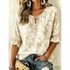 Women's Soft Pink Watercolor Floral Print Tie Front Blouse, Casual Loose Top for Spring Summer Daily Wear