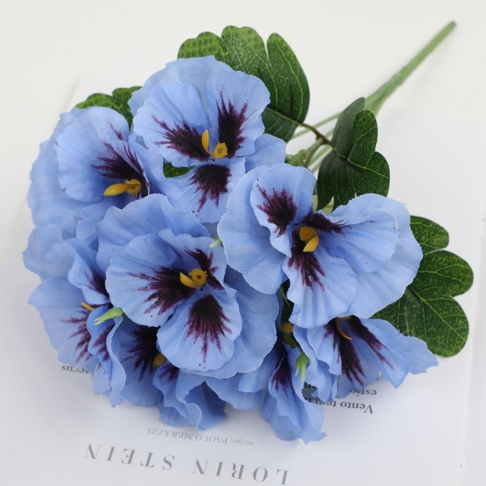 32cm Fake Flowers Flowers Bundle Faux Pansy Flowers Artificial Pansy Flowers  Home Decoration