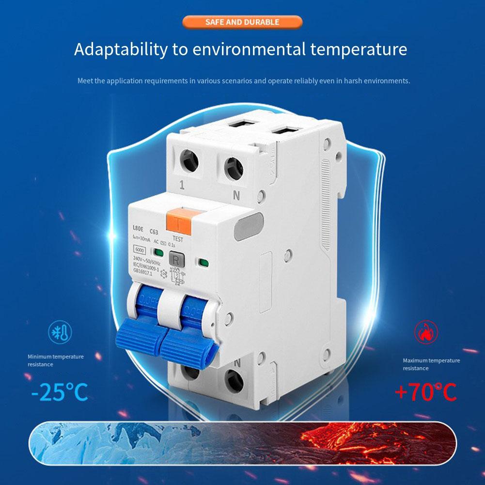 20A Circuit Breaker FI Circuit Breaker Fast Response Leakage Protector Circuit Breaker 81.2*70.5*35.5mm Electrical Protection