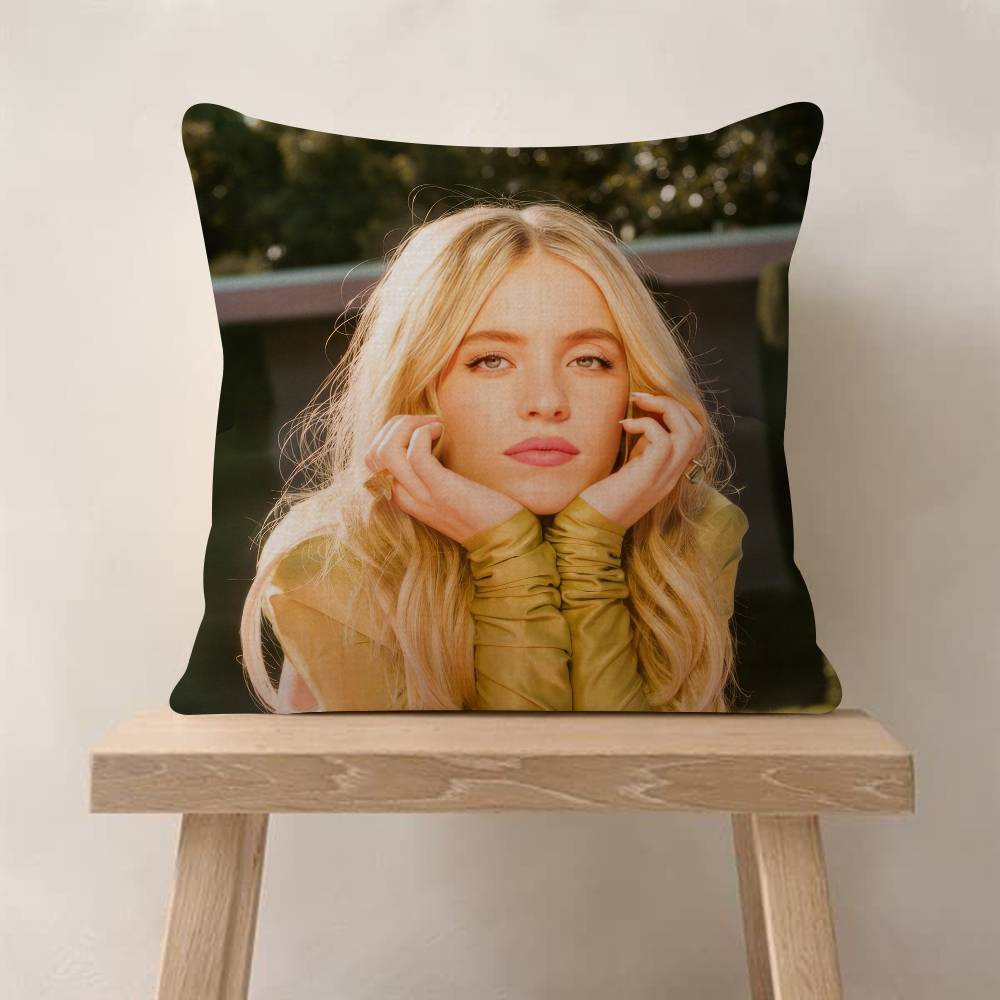 Actor Sydney Sweeney  Cushion Cover Inches Farmhouse Decor Home Throw Pillow Covers for Couch Decorations