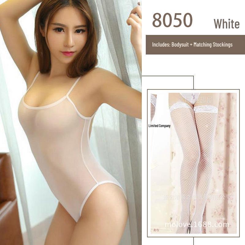 Muxi Love Dámská průsvitná souprava spodního prádla: Sexy Průhledná tílka a bikinové body.