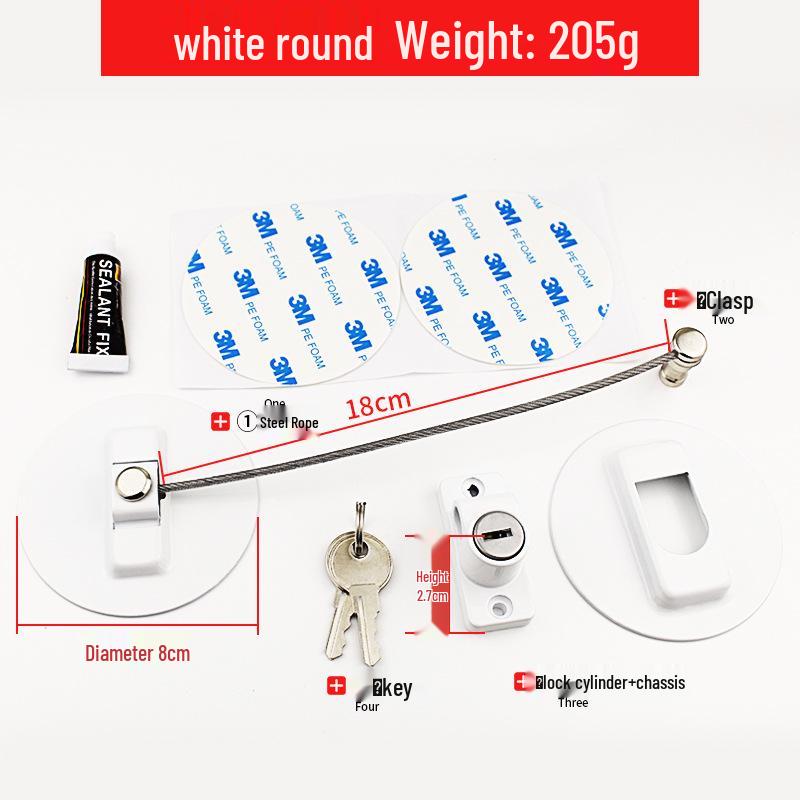 Child Safety Window and Refrigerator Lock - Anti-Fall Restrictor and Cabinet Door Positioner