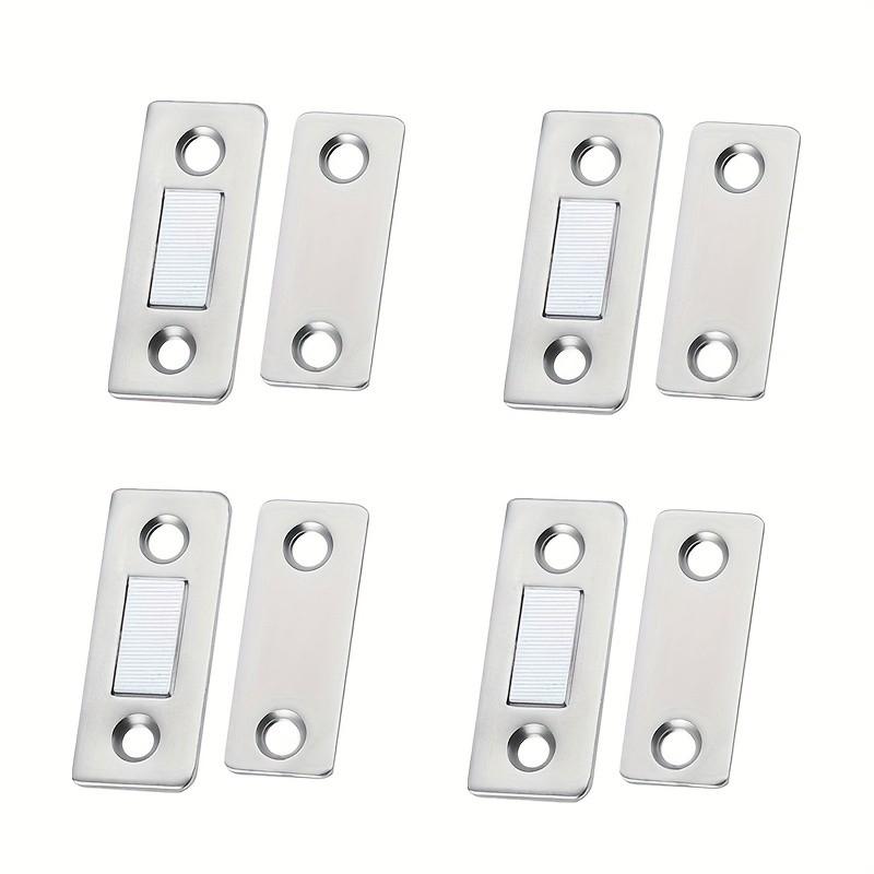 

4Pc Thin Metal Cabinet Magnetic Lock - Self-Adhesive Magnetic Ring, Easy To Install, Steel Structure
