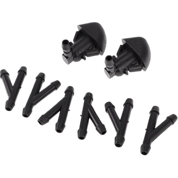 

Windshield Washer Nozzle for Honda Odyssey 2011-2013 Front W/ 6 Pcs Y Hose Connector Car Black Plastic 1 Set