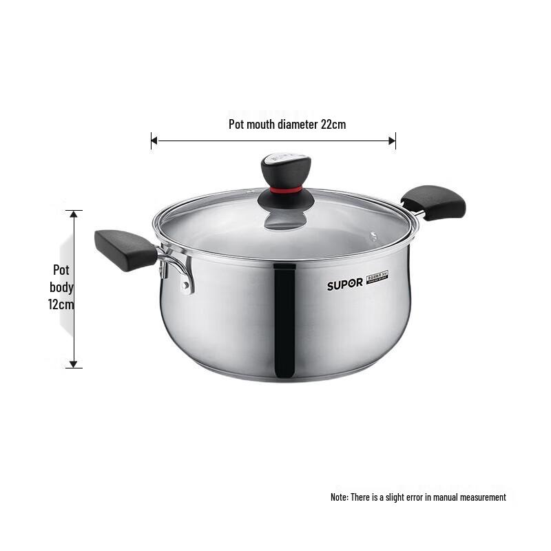 

Supor Little Red Circle 304 Stainless Steel 22cm Multi-Purpose Pot