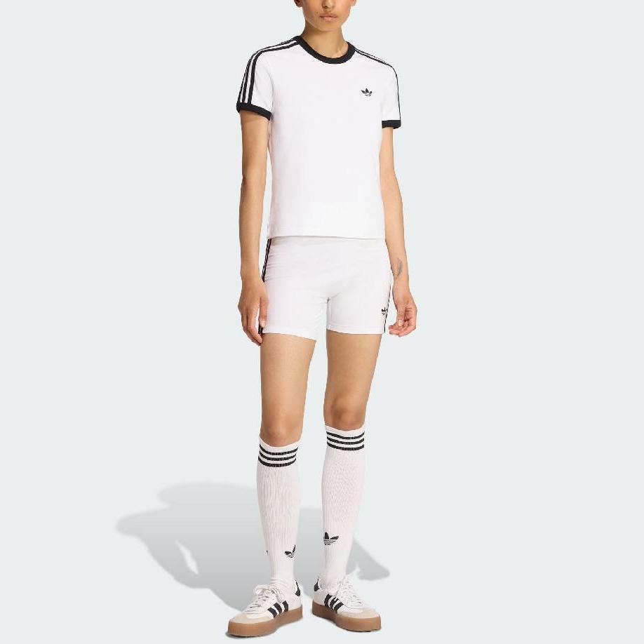 Adidas Originals 3 Stripes Casual Round Neck Slim Fit Short Sleeve T-Shirt Women Tops KD3683