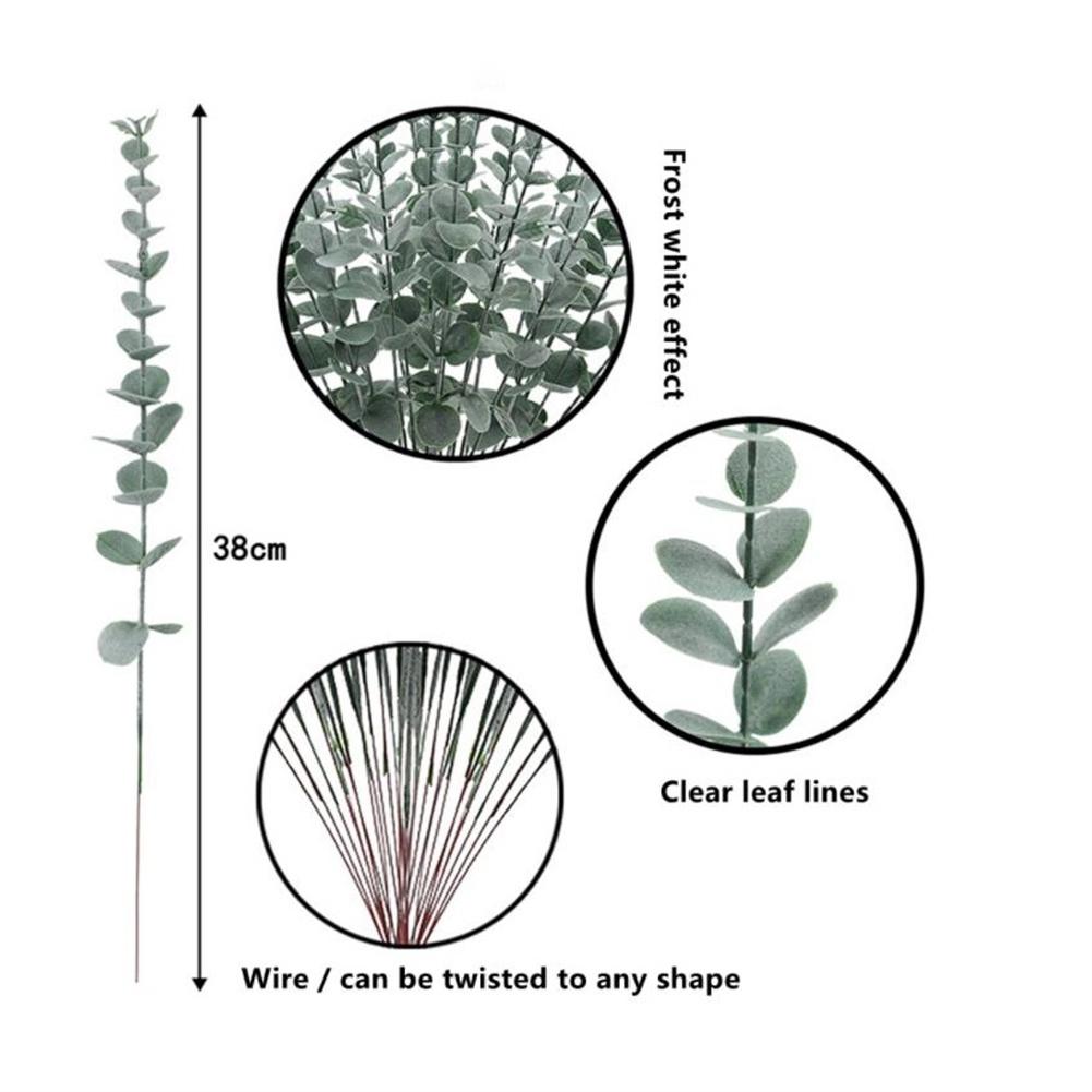 1/12 bucăți plastic eucalipt cu frunze de plante false material pentru flori pentru flori de nuntă