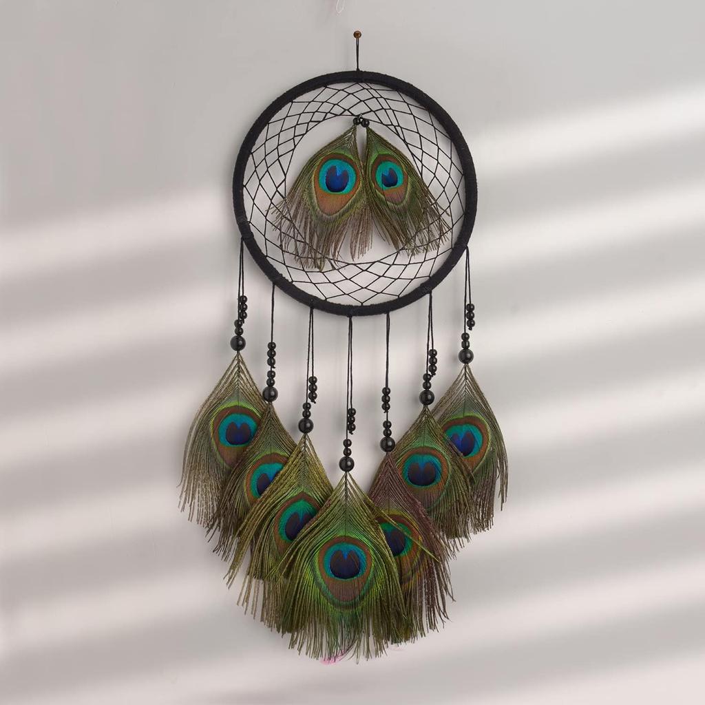 Original Handicrafts Peacock Feather Wall Décor Dream Catcher - 25 X 1 X 60 Cm