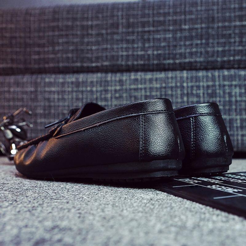 Doudou Shoes Men's Casual Leather Shoes Men's Lazy Shoes One Pedal Driving Shoes Men's Single Shoes Men's Dad Shoes