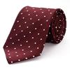 [Michiko London] Brand Necktie, Made In Japan, 100% Silk, Polka Dot Pattern (A: Wine)