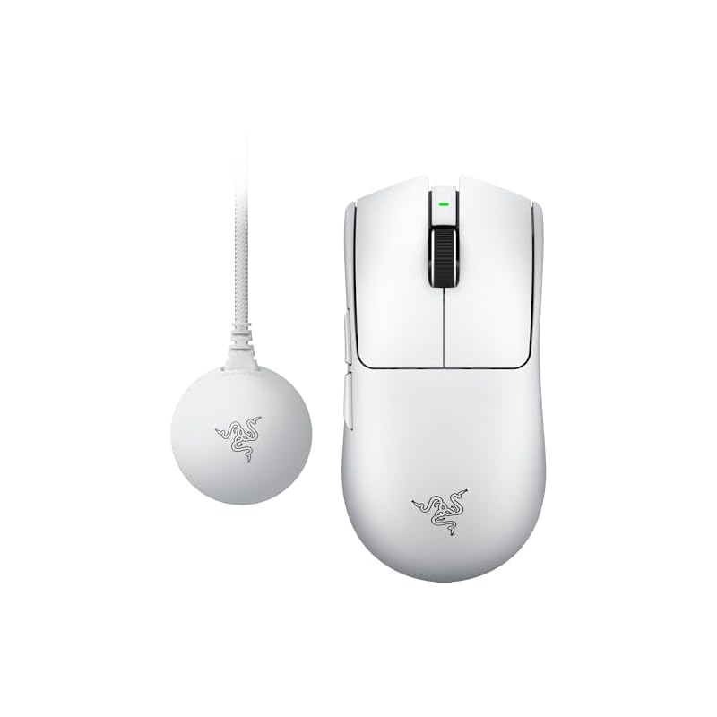 Razer Viper V4 Pro (White Edition) Gaming Mouse - Ultra-lightweight 50g, 8,000Hz Dongle Included, HyperSpeed Wireless, 3rd Generation Razer Focus