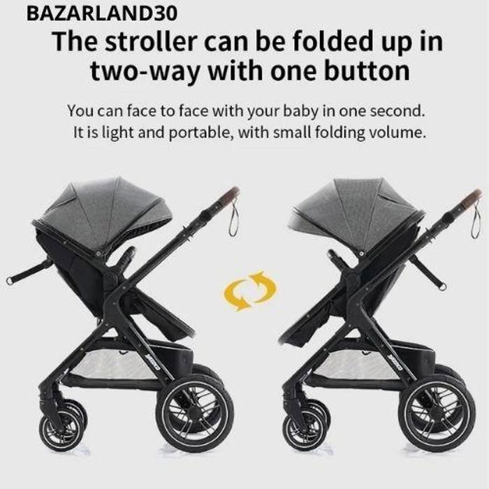 Passeggino 3 in 1 Bambino Combinato Seggiolino Auto Navicella Trio Reversibile Regolabile Alta Qualità Ruote Antiforatura Manico.Rosa