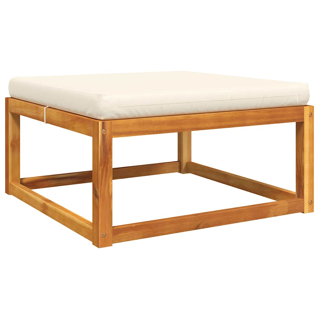 Garden Stool with Cushion 65x65x29 Cm Solid Acacia Wood
