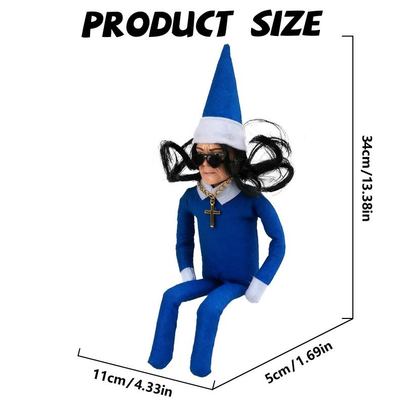 

Oz Christmas Elf Doll Plush Toy Festival Decorations Cartoon Ornament Gifts синий