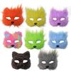 Halloween half face plush fox cute cat mask orgy masquerade party facial decoration fun