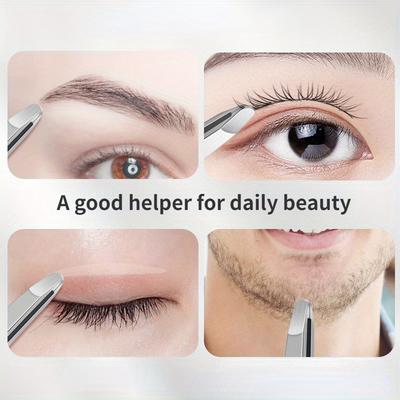 High Precision Eyebrow Clip, Small Tweezers, Eyebrow Clip, Beard Pulling Tool, Fake Eyelashes, Eyebrow Trimming and Hair Pulling