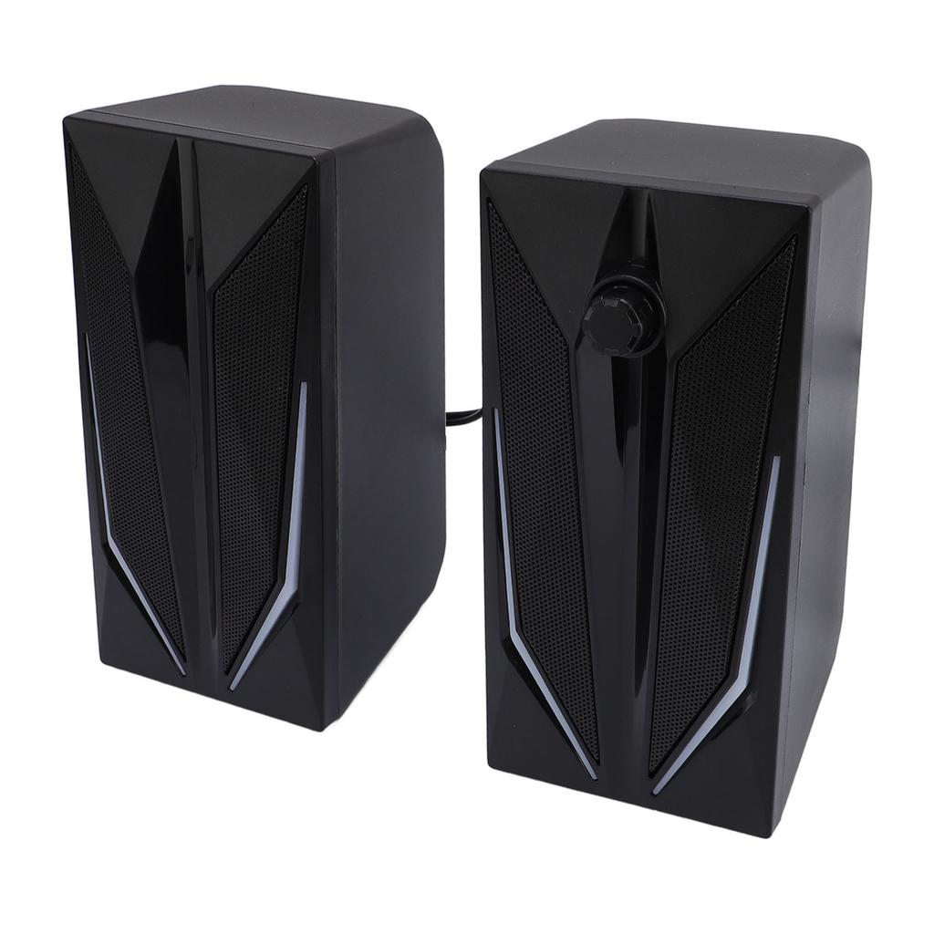 1 Pair 2.0 Inch Speaker with RGB Light USB Small Multimedia Speaker for Laptop Desktop PC
