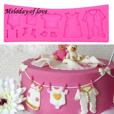 Silikonová forma 3D sprcha na kojenecké oblečení DIY Fondán Forma na zdobení dortů Nástroj na pečení čokolády