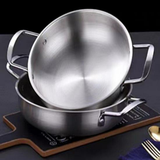 Korean-Style Ramen & Snail Noodle Pot: Stainless Steel Double-Ear Cooking Pot for Induction & Hot Pot