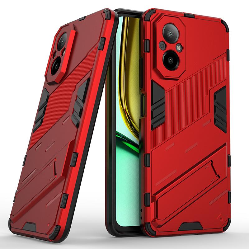 

Car Magnetic Armor Shockproof Phone Cases for Oppo Realme C67 C63 C61 C65 C55 C53 C51 C21Y C25Y C12 C15 Kickstand Back Cover For Realme C67 4G