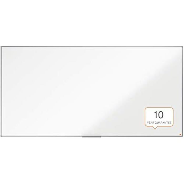Tableau Blanc - NOBO - 2400 X 1200mm - Mélaminé Non-Magnétique - Cadre Aluminium - Porte-Marqueur Inclus